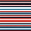 Horizontal bands of red, blue, black, and white stripes form a repeating abstract pattern with bold contrast and clean geometric Royalty Free Stock Photo