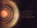Horizontal banner with abstract glowing background with concentric circles, glitter and space for text. Shine halos. Template