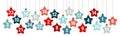 Banner Advent Calendar Hanging Stars Red And Blue