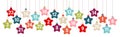 Banner Advent Calendar Hanging Stars Retro Color