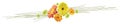 Horizontal banner with a bouquet of flowers brightly drawn gerberas and chamomiles yellow, orange and green