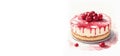 cherry cheesecake, summer dessert, fruit, berry cake, place for text