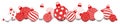 Banner Christmas Balls Pattern White And Glitter Red Royalty Free Stock Photo