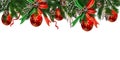 Horizontal banner with christmas tree garland Royalty Free Stock Photo