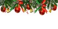 Horizontal banner with christmas tree garland Royalty Free Stock Photo