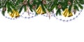 Horizontal banner with christmas tree garland Royalty Free Stock Photo