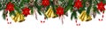 Horizontal banner with christmas tree garland Royalty Free Stock Photo