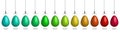 Horizontal banner with colorful Easter eggs illustration Royalty Free Stock Photo