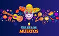 Horizontal banner for Day of the dead. Royalty Free Stock Photo