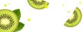 Horizontal Banner with Juicy Kiwi Fruit Royalty Free Stock Photo