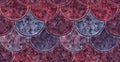 Horizontal banner. Lilac ceramic tile with a beautiful texture, fish scales. Royalty Free Stock Photo
