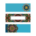 Horizontal banner mandala ornament template