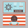 Horizontal banner for marine club/male vacation/retro beach party