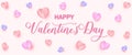 Horizontal banner with paper cut colorful hearts Royalty Free Stock Photo