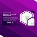 Horizontal banner purple hexagon photo space