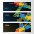 Horizontal banner set. Abstract colorful vector Royalty Free Stock Photo