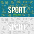 Horizontal banner of summer sport games. Royalty Free Stock Photo