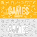 Horizontal banner of summer sport games. Royalty Free Stock Photo