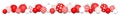 Horizontal Banner Twenty Seven Christmas Baubles Pattern Red And White