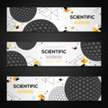Horizontal Banners with Abstract Carbon Particles