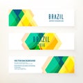 Horizontal banners in Brazil color concept Royalty Free Stock Photo