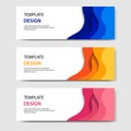 Horizontal banners with 3D abstract paper cut style. Vector design layout for web, banner, header, headline, blog, web profile Royalty Free Stock Photo