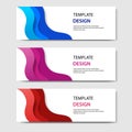 Horizontal banners with 3D abstract paper cut style. Vector design layout for web, banner, header, headline, blog, web profile Royalty Free Stock Photo