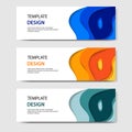 Horizontal banners with 3D abstract paper cut style. Vector design layout for web, banner, header, headline, blog, web profile Royalty Free Stock Photo