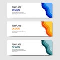 Horizontal banners with 3D abstract paper cut style. Vector design layout for web, banner, header, headline, blog, web profile Royalty Free Stock Photo