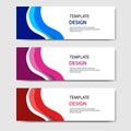 Horizontal banners with 3D abstract paper cut style. Vector design layout for web, banner, header, headline, blog, web profile Royalty Free Stock Photo