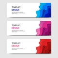 Horizontal banners with 3D abstract paper cut style. Vector design layout for web, banner, header, headline, blog, web profile Royalty Free Stock Photo