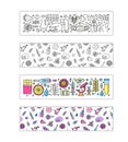 Horizontal banners with doodle colored allergy icons.