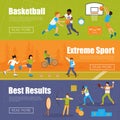 Horizontal Banners Of Kids Sport