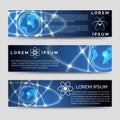 Horizontal banners set with earth sphere Royalty Free Stock Photo