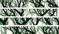 Horizontal banners of trees with branches of deadwood forest.