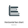 Horizontal bar chart vector icon on white background. Flat vector horizontal bar chart icon symbol sign from modern business Royalty Free Stock Photo