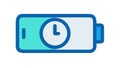 Horizontal Battery with Clock Indicator Vector, vector design Generative AI Royalty Free Stock Photo