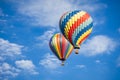 Horizontal - Beautiful Hot Air Balloons Against a Deep Blue Sky Royalty Free Stock Photo