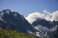 Horizontal beautiful panorama of the Caucasus mountains