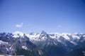 Horizontal beautiful panorama of the Caucasus mountains.