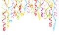 Horizontal Bended Hanging Streamers Background Six Different Colors