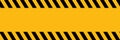 horizontal black and yellow no entry sign background with blank