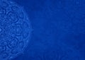 Horizontal blue background with outline mandala