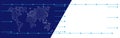 Horizontal blue and white banner with world map Royalty Free Stock Photo