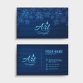 Horizontal business card or visiting card set. Royalty Free Stock Photo