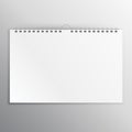 Horizontal calendar or notebook blank mockup design template