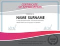 Horizontal certificate template,diploma,Letter size ,vector