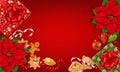 Horizontal Christmas red background