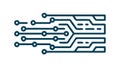 Horizontal Circuit Board Lines, Efficient Digital Paths, vector design Generative AI Royalty Free Stock Photo