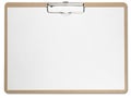 Horizontal Clipboard With Blank White Paper.